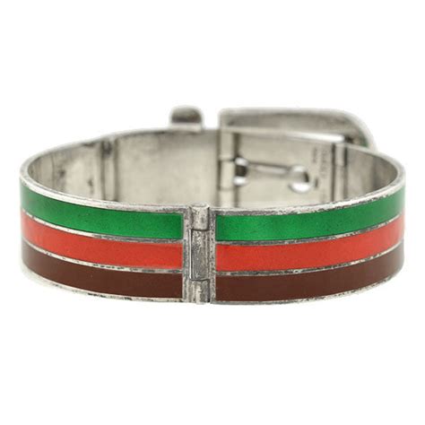 gucci leather cuff bracelet|gucci enamel bracelet.